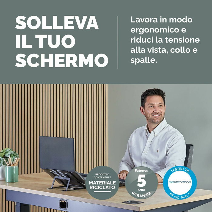Fellowes Alumia Soporte para Portátil Negro Ajustable Fellowes Alumia Soporte para Portátil Negro Ajustable