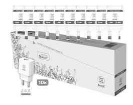 Tech One Tech Pack de 10 Cargadores de Pared Basic TEC2954 con 1 Puerto USB 12W