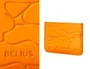 Belius Cocktails Bolígrafo y Tarjetero de Aluminio y Símil Piel, Naranja Plateado con Tinta Azul, Protección RFID, Caja Diseño