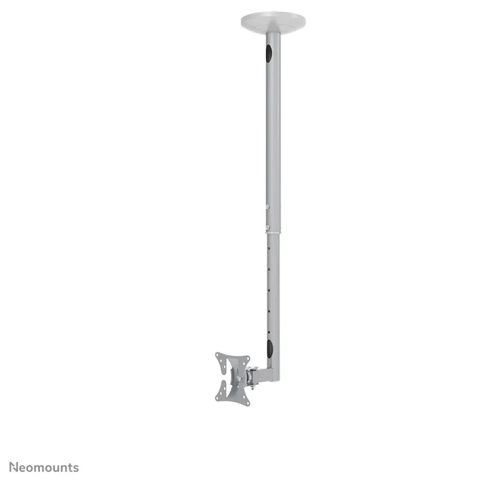 Neomounts FPMA-C050SILVER Soporte para TV de Techo Giratorio e Inclinable para Pantallas de 10" a 30" (76 cm), 1 Pantalla, VESA 75/100, Color Plata, Carga 20 kg