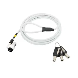 Mobilis 001326 Cable Antirrobo Blanco 1,8 m con Llave de Acero