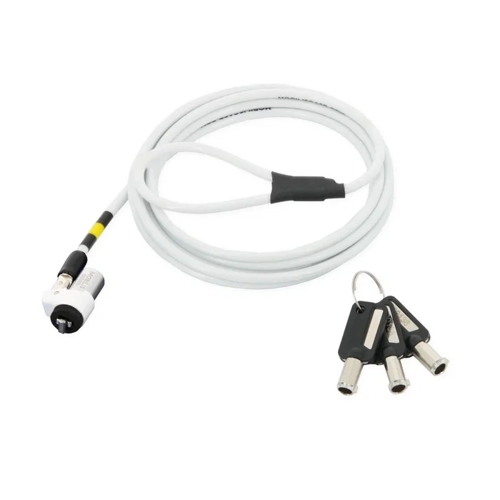 Mobilis 001326 Cable Antirrobo Blanco 1,8 m con Llave de Acero Mobilis 001326 Cable Antirrobo Blanco 1,8 m con Llave de Acero