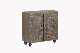 DKD Home Decor Aparador de Madera Tallado Gris