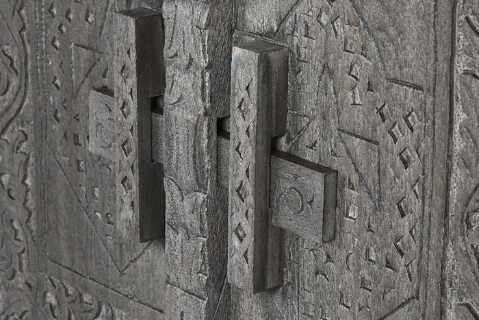 DKD Home Decor Aparador de Madera Tallado Gris