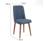 Hanah Home Vina 1048 Silla Escandinava Moderna Azul Oscuro, Nogal, Lino, Madera