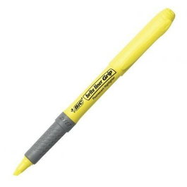 BIC Brite Liner Grip Marcador Fluorescente Amarillo Caja de 12