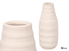 GIFTDECOR Jarrón Sahara Botella Rayas Blanco Mediano