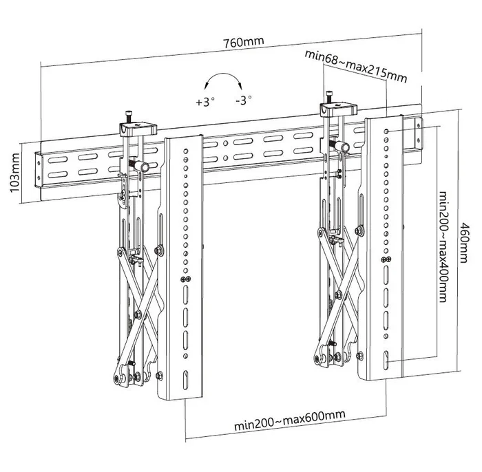 EQUIP Soporte de pared pop-out para pantallas de 37-70 pulgadas
