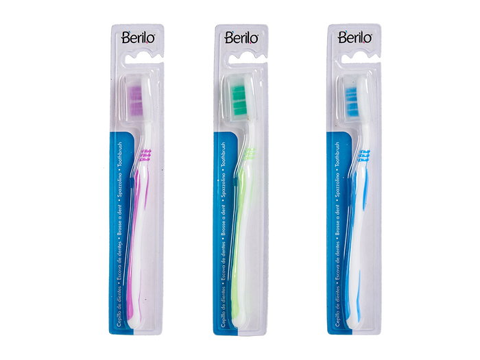 Berilo Cepillo Dientes con Funda - PVC/Nylon - Azul, Morado, Verde, Rosa - Dimensiones: 19x1.5x3 cm (Set de 72) Berilo Cepillo Dientes con Funda - PVC/Nylon - Azul, Morado, Verde, Rosa - Dimensiones: 19x1.5x3 cm (Set de 72)