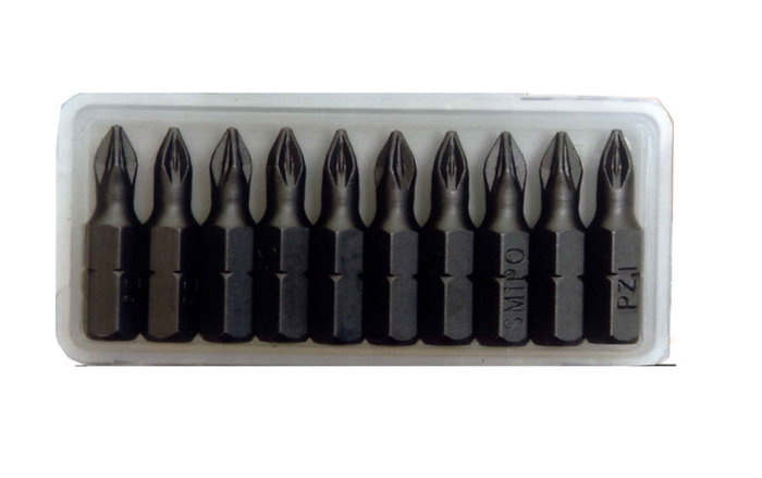 SIFER Juego de puntas para taladro Pozidriv PZ nº 3, 10 unidades SIFER Juego de puntas para taladro Pozidriv PZ nº 3, 10 unidades