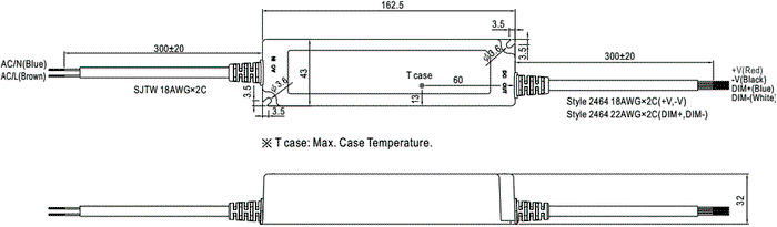 MEAN WELL LPF-60D-20 Alimentador LED de 60W 20VDC 3A