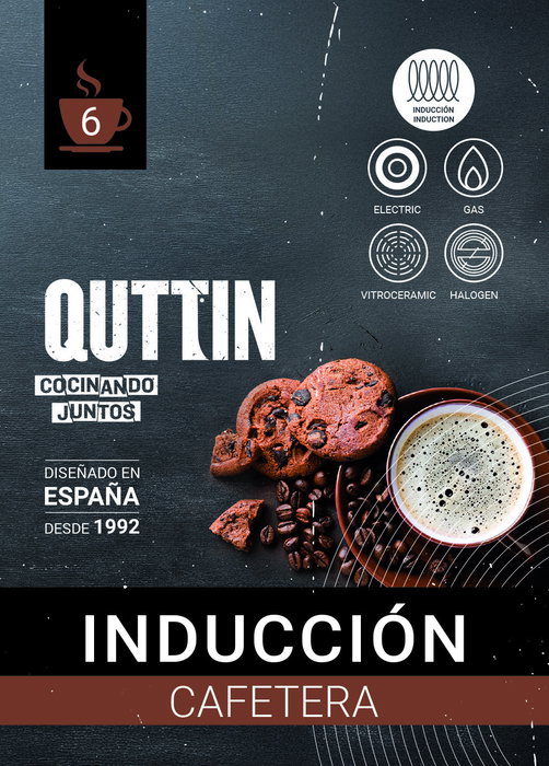 Inde Cafetera 6 Servicios Acero Inoxidable/Aluminio Negra 12,5 cm Ancho x 19 cm Alto x 18 cm Largo (6 Unidades)