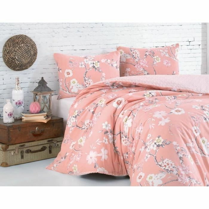 Aucune Juego de Cama Color Polvo con Funda Nórdica y 2 Fundas de Almohada