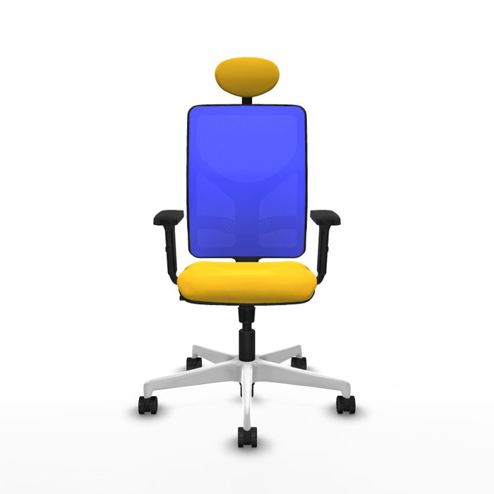 PIQUERAS Y CRESPO Silla de oficina Motilla con mecanismo Sincro, Amarillo y Azul