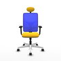 PIQUERAS Y CRESPO Silla de oficina Motilla con mecanismo Sincro, Amarillo y Azul