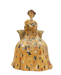 DKD Home Decor Figura de Resina Dama Amarillo