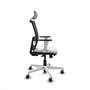 PIQUERAS Y CRESPO Silla de oficina Yunquera con mecanismo Sincro/Traslack, Tela Blanca y Malla Negra