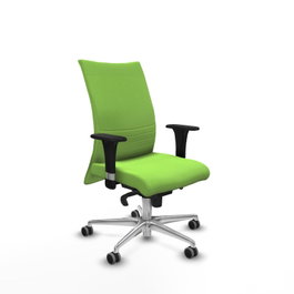 PIQUERAS Y CRESPO Silla Albacete Confidente Sincro Pistacho con Base de Aluminio y Brazos 1D