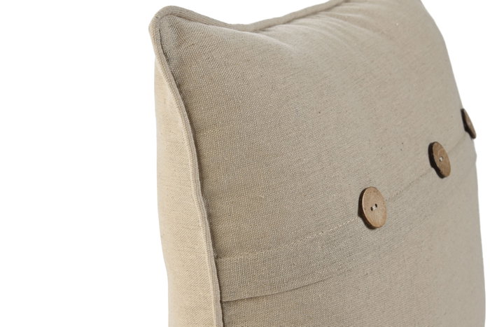 DKD Home Decor Cojín Algodón Poliéster Beige con Botones Coco DKD Home Decor Cojín Algodón Poliéster Beige con Botones Coco