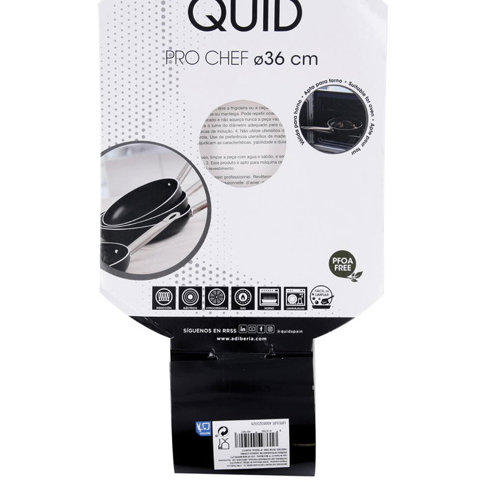 Sartén de Aluminio Estampado Pro Chef Quid 36 cm (6 Unidades)