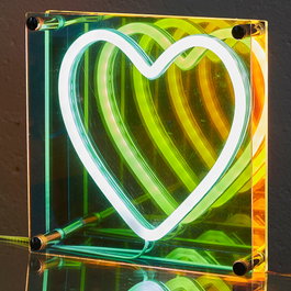 Home Deco Factory Letrero LED Neon Corazón en Acrílico y PVC, Alimentación USB 5V, 5W