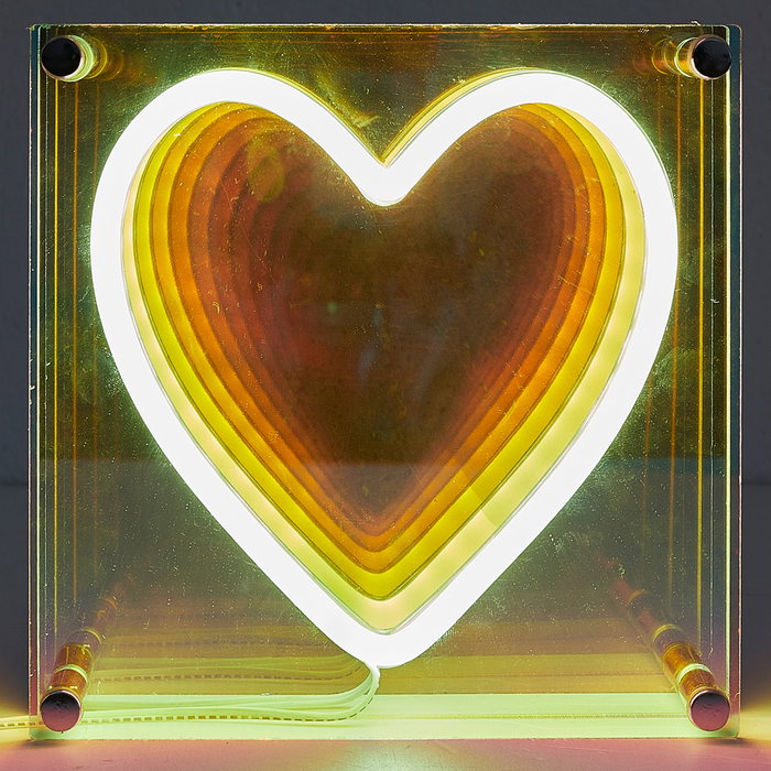 Home Deco Factory Letrero LED Neon Corazón en Acrílico y PVC, Alimentación USB 5V, 5W
