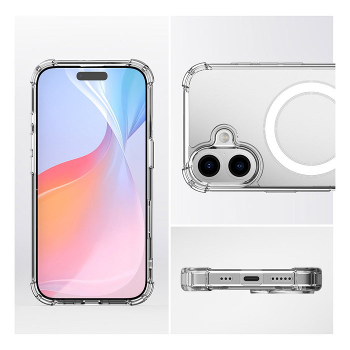 4smarts Funda Híbrida Ibiza para Apple iPhone 16, 15,5 cm (6.1"), Transparente, Compatible con MagSafe, Protección contra Caídas MIL-STD-810G, 541182