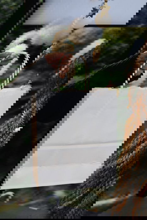 Algon Set 3 Bolsas Papel Blanco 20.6 cm x 11 cm x 27 cm (24 Unidades)