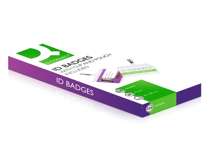 Q-connect Bolsa de plastificar 67x98 mm 125 mc con clip para tarjetas de visita caja de 25 unidades
