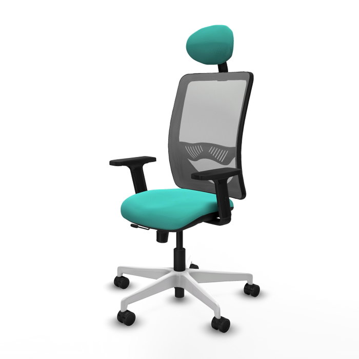 PIQUERAS Y CRESPO Silla de oficina Zulema con mecanismo Sincro/Traslack Turquesa y Gris