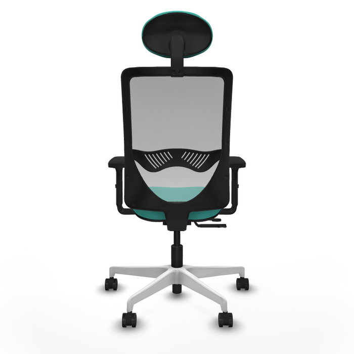 PIQUERAS Y CRESPO Silla de oficina Zulema con mecanismo Sincro/Traslack Turquesa y Gris