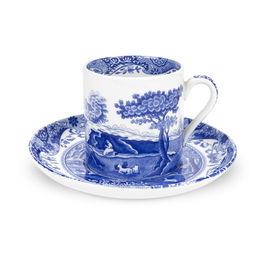 Spode Blue Italian Taza de Café con Plato 90 ml (4 Unidades)