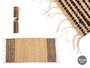 Giftdecor Alfombra Natural Rayas Negra 70 x 140 cm (Set de 8)