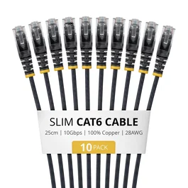StarTech.com Paquete de 10 Cables Ethernet Cat6 de 25cm Negro