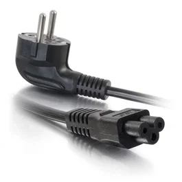 C2G Cable de Alimentación 80607 para Portátil, IEC 60320 C5 a CEE 7/7, 250V 3A, Negro, 2 Metros de Longitud