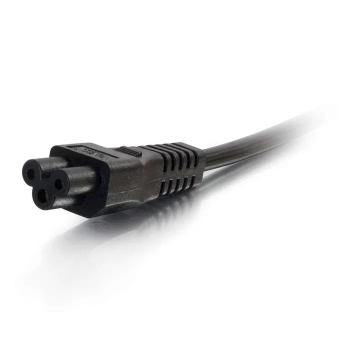 C2G Cable de Alimentación 80607 para Portátil, IEC 60320 C5 a CEE 7/7, 250V 3A, Negro, 2 Metros de Longitud