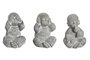DKD Home Decor Figura de Buda en Cemento Gris Surtida