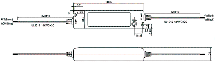 MEAN WELL PLN-20-12 Alimentador LED de 19,2W 12VDC 1,6A MEAN WELL PLN-20-12 Alimentador LED de 19,2W 12VDC 1,6A