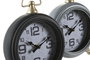 DKD Home Decor Reloj de Sobremesa de Hierro y Cristal (Pack de 2, Surtido) de 16x10x21 cm