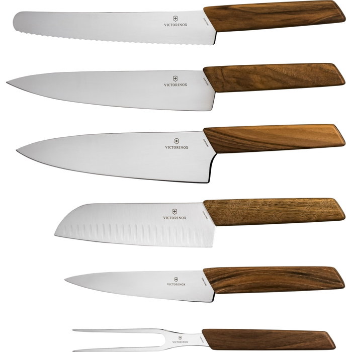Victorinox Swiss Modern Set de cuchillos con bloque de madera de haya, 6 piezas Victorinox Swiss Modern Set de cuchillos con bloque de madera de haya, 6 piezas