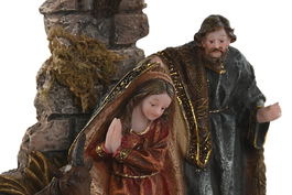 DKD Home Decor Nacimiento Navidad Tradicional Multicolor Resina 8.5 x 20 x 16 cm (4 Unidades)