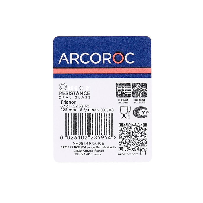 ARCOROC Pack de 6 Platos Hondos Trianon Blanco 22,5 cm