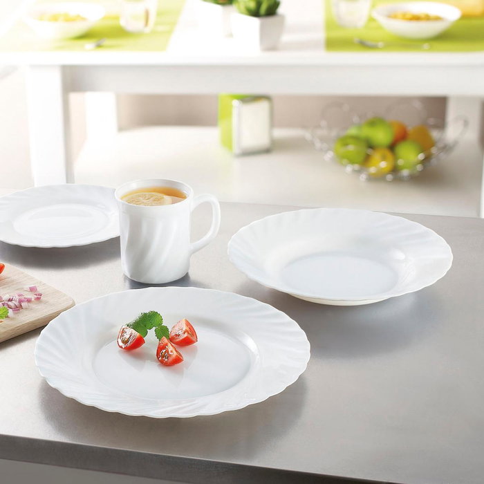 ARCOROC Pack de 6 Platos Hondos Trianon Blanco 22,5 cm