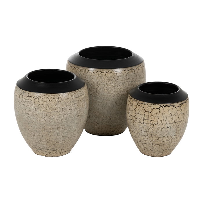 Macetero Craquelado Cerámica Decoración 35 X 35 X 34 cm
