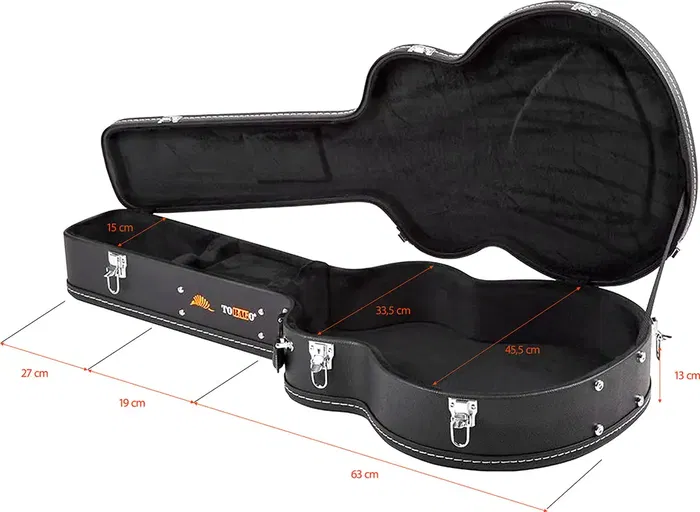 Tobago Estuche Guitarra Acústica Jumbo Piel Sintética Interior Felpa