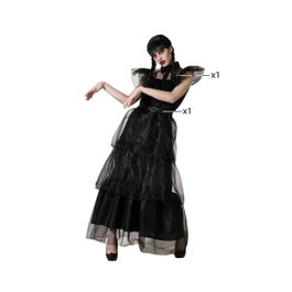 Disfraz Muerta Adulto Mujer Halloween Inspirado en Personaje Gótico - Vestido Largo Negro