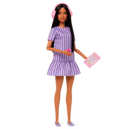 Barbie Muñeca Fashionista Autista Vestido Rayas JJN58