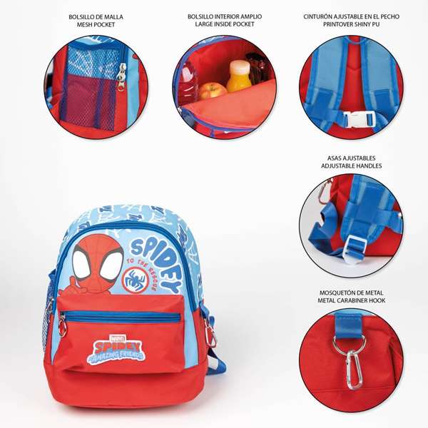 Cerdá Mochila Infantil Trekking Spidey para Niños 2 a 8 Años, Color Rojo