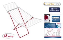 Inde Tendedero 18M Metal Rojo/Blanco "Lotus" 180 x 55 x 109 cm (6 Unidades)