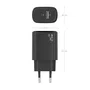 AISENS Cargador GaN 25W con USB-C PD3.0 y USB-A QC3.0, Negro